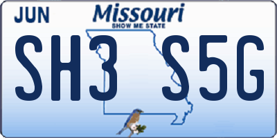 MO license plate SH3S5G