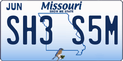 MO license plate SH3S5M