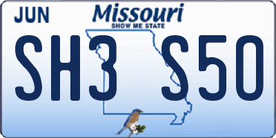 MO license plate SH3S5O