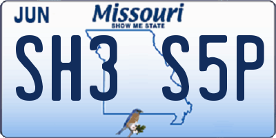 MO license plate SH3S5P
