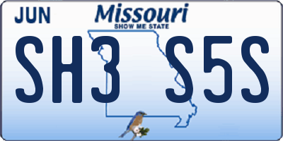 MO license plate SH3S5S