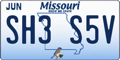 MO license plate SH3S5V