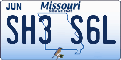 MO license plate SH3S6L