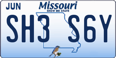 MO license plate SH3S6Y