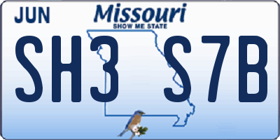 MO license plate SH3S7B