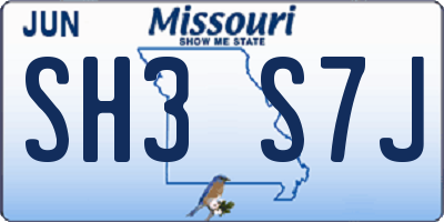 MO license plate SH3S7J