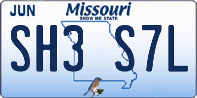 MO license plate SH3S7L
