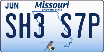 MO license plate SH3S7P
