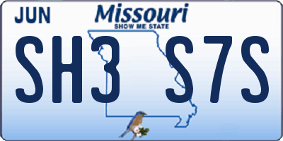 MO license plate SH3S7S