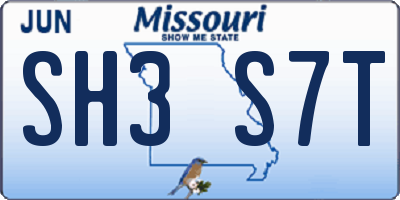 MO license plate SH3S7T