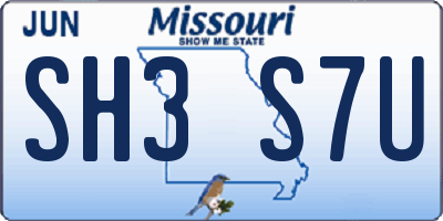 MO license plate SH3S7U