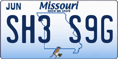 MO license plate SH3S9G