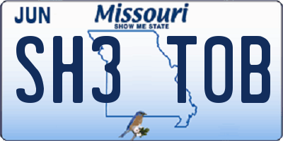 MO license plate SH3T0B