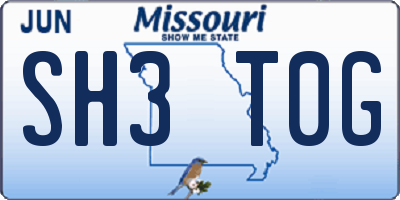MO license plate SH3T0G