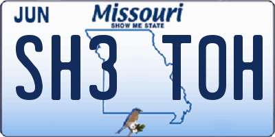 MO license plate SH3T0H
