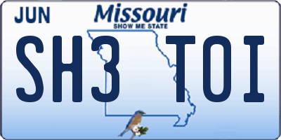 MO license plate SH3T0I