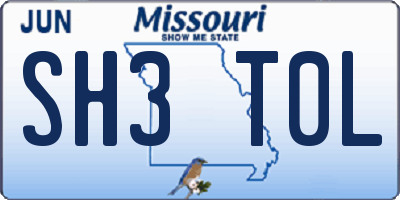 MO license plate SH3T0L
