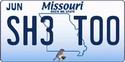 MO license plate SH3T0O