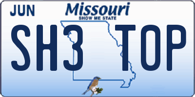 MO license plate SH3T0P