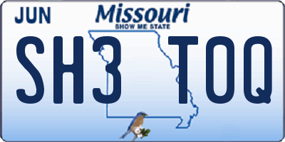MO license plate SH3T0Q