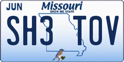MO license plate SH3T0V