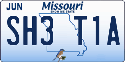MO license plate SH3T1A
