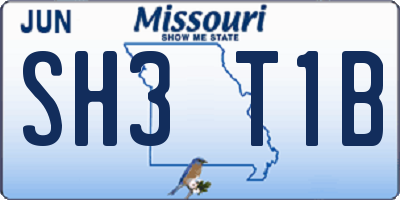 MO license plate SH3T1B