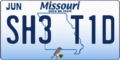 MO license plate SH3T1D