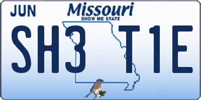 MO license plate SH3T1E