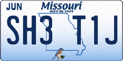 MO license plate SH3T1J
