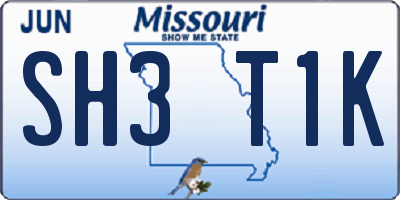 MO license plate SH3T1K
