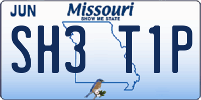 MO license plate SH3T1P