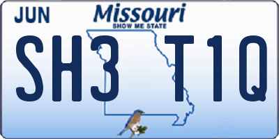 MO license plate SH3T1Q