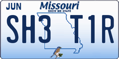 MO license plate SH3T1R