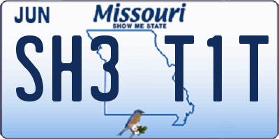 MO license plate SH3T1T