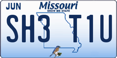 MO license plate SH3T1U