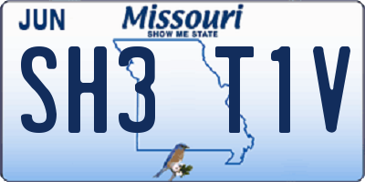 MO license plate SH3T1V