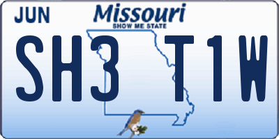 MO license plate SH3T1W