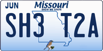 MO license plate SH3T2A