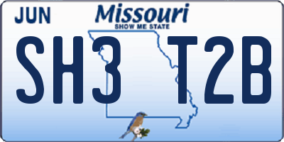 MO license plate SH3T2B