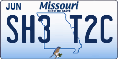 MO license plate SH3T2C