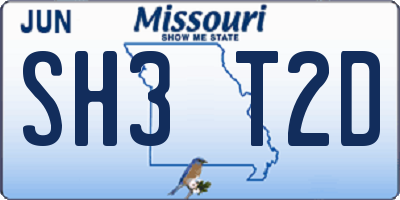 MO license plate SH3T2D