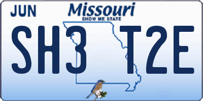 MO license plate SH3T2E