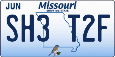MO license plate SH3T2F