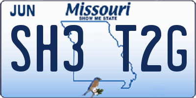 MO license plate SH3T2G