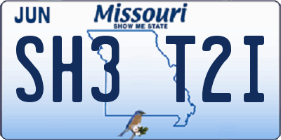 MO license plate SH3T2I