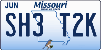 MO license plate SH3T2K