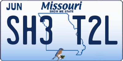 MO license plate SH3T2L