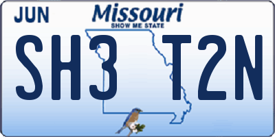 MO license plate SH3T2N