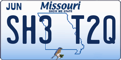 MO license plate SH3T2Q
